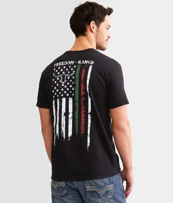 Freedom Ranch Long Flag T-Shirt