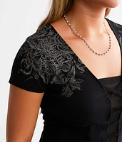Beauty Lace-Up Cropped Top