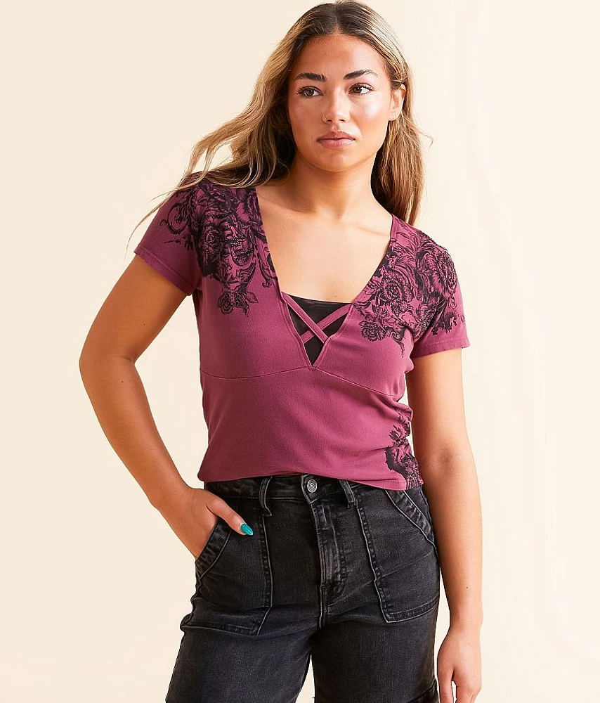 Sinful Beauty Lace-Up Cropped Top