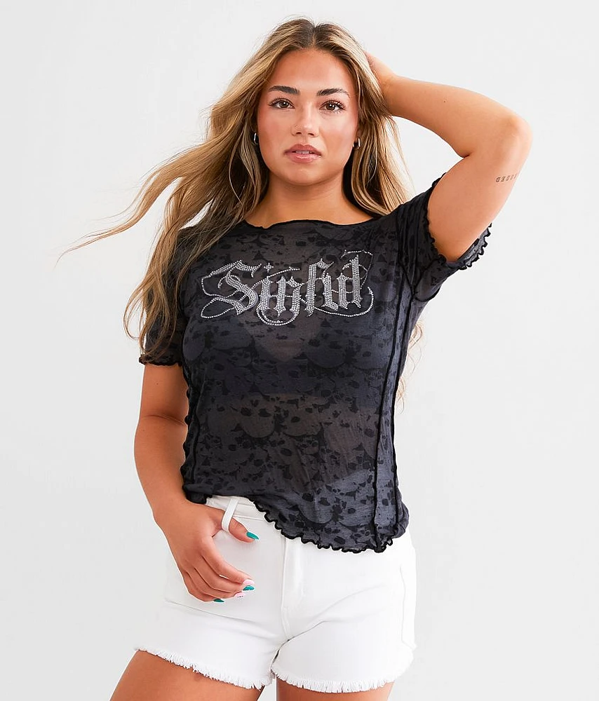 Sinful Skull & Bones Burnout T-Shirt