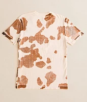 Girls - Yee Haw Cow Print T-Shirt