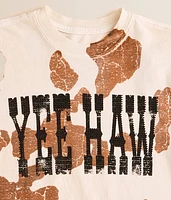 Girls - Yee Haw Cow Print T-Shirt