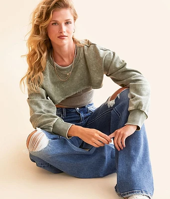 Washed Bolero Pullover