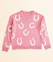Girls - Destructed Horseshoe Sweater