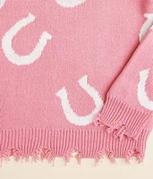 Girls - Destructed Horseshoe Sweater