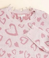 Girls - Destructed Heart Sweater