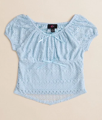 Girls - Lace Bow Top