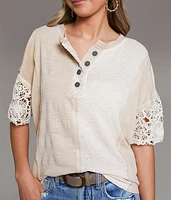 Pieced Crochet Henley