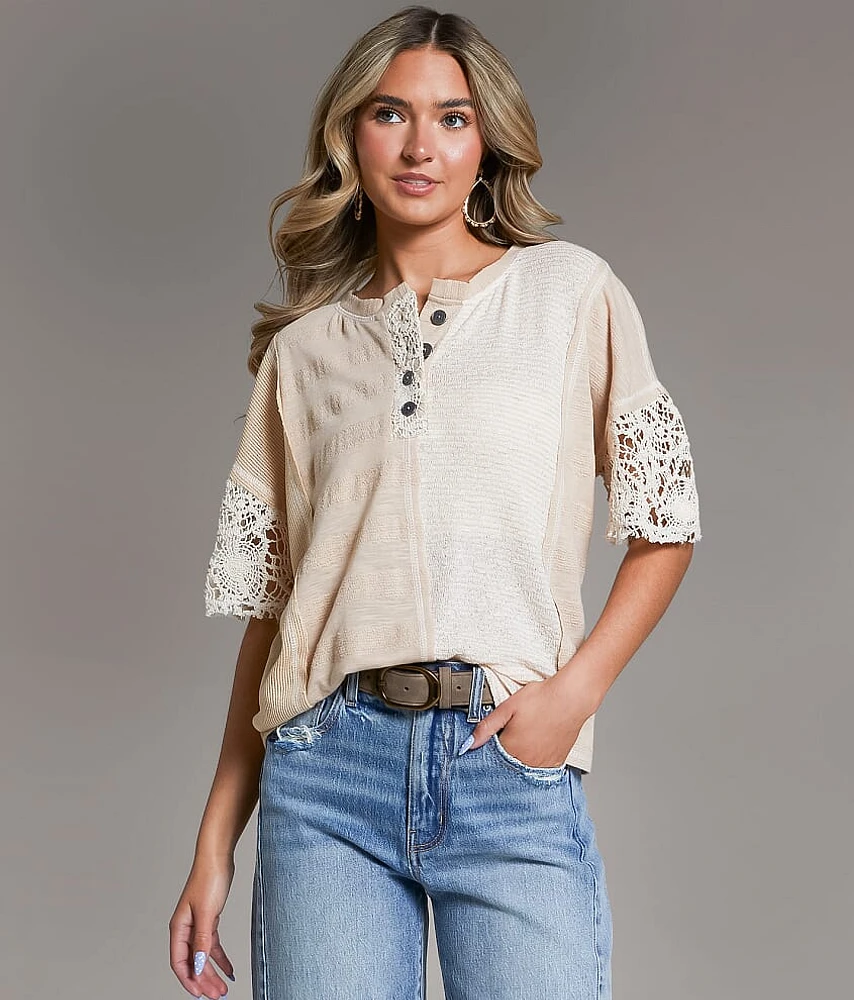 Pieced Crochet Henley