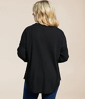 Ribbed Lace-Up Top
