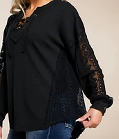 Ribbed Lace-Up Top
