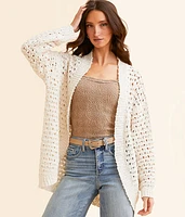 Nubby Popcorn Cardigan Sweater