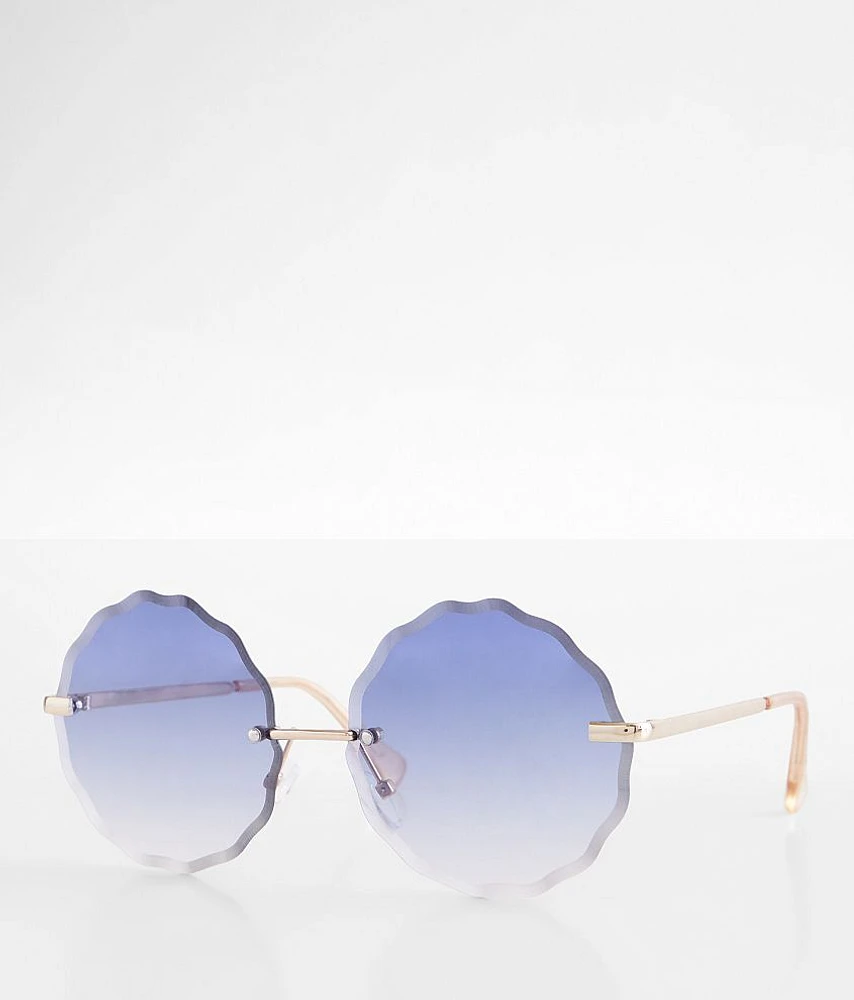 BKE Scalloped Round Sunglasses