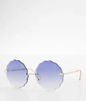 BKE Scalloped Round Sunglasses