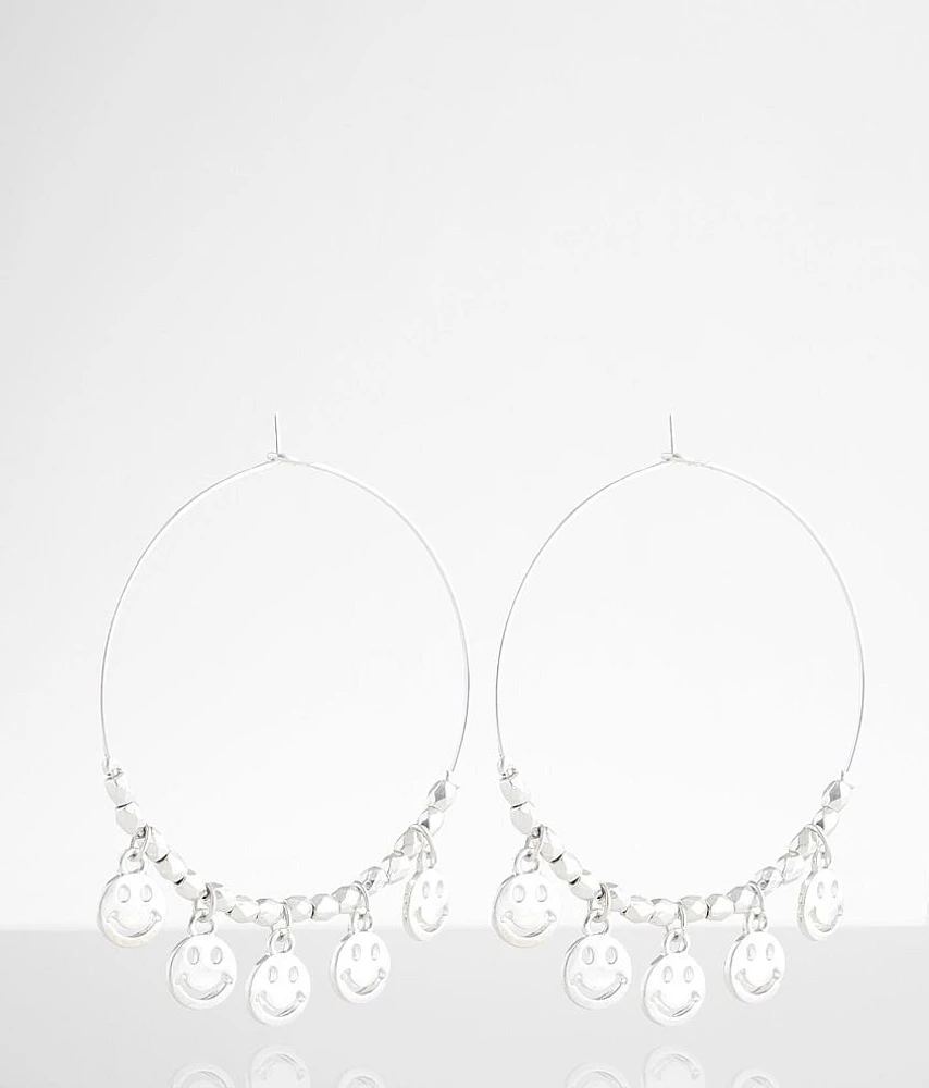 Smiley Hoop Earring