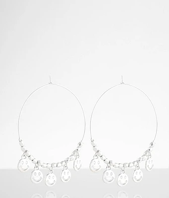 Smiley Hoop Earring