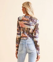 Cropped Mesh Top