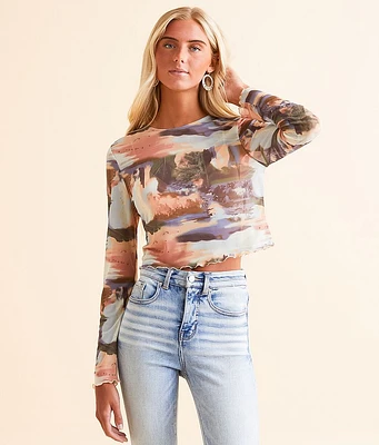 Willow & Root Cropped Mesh Top