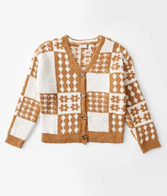Girls - Willow & Root Checkered Cardigan Sweater