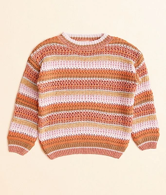 Girls - Willow & Root Metallic Striped Sweater