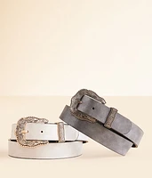 BKE 2 Pack Western Metallic Belt Set