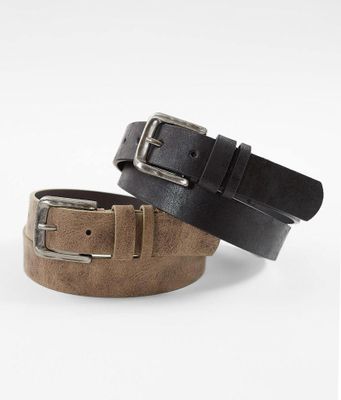 BKE Two Pack Distressed Leather Belts