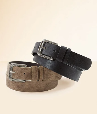 BKE Two Pack Distressed Leather Belts