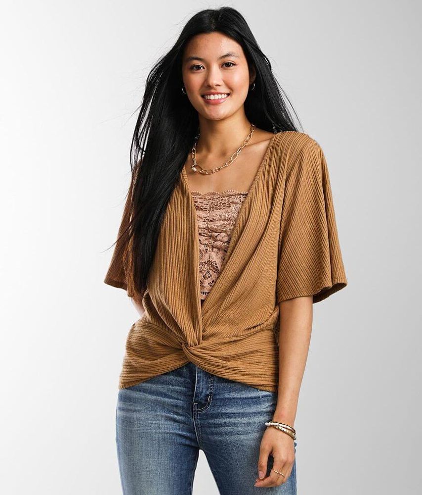 Daytrip Brushed Knit Ribbed Top