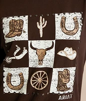 Checkerboard Studded Boyfriend T-Shirt