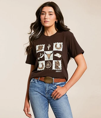 Ariat Checkerboard Studded Boyfriend T-Shirt