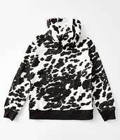 Girls - Cow Print Hooded Sweatshirt