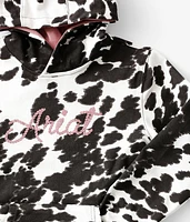 Girls - Cow Print Hooded Sweatshirt