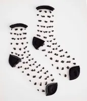 BKE Embroidered Heart Socks