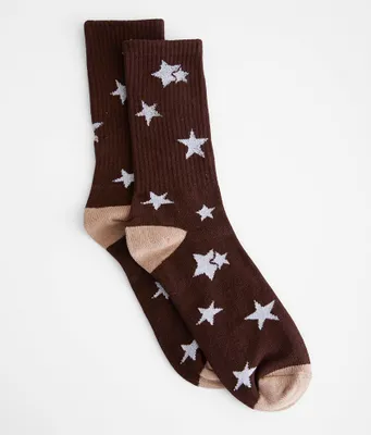 BKE Metallic Star Socks