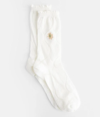 Floral Embroidered Socks