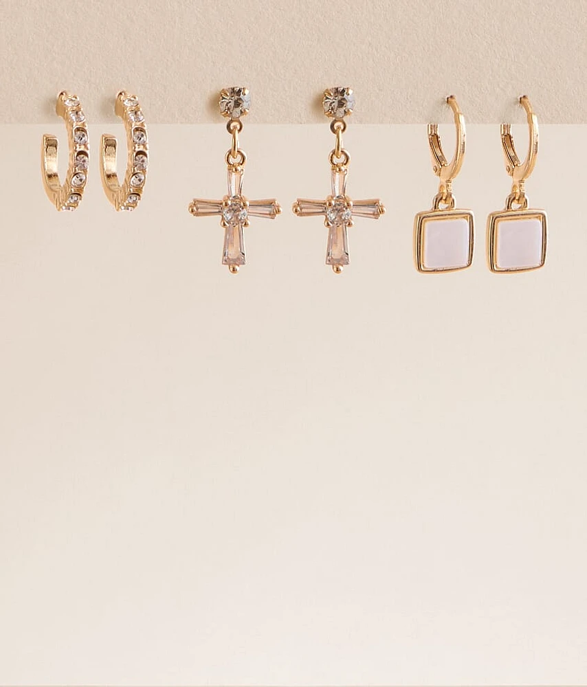 3 Pack Glitz Earring Set