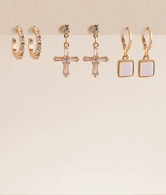 3 Pack Glitz Earring Set