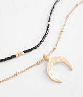 Crescent Charm Tiered Necklace