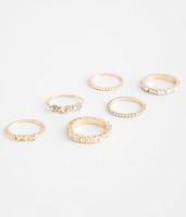 boutique by BKE 6 Pack Glitz Ring Set