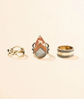 boutique by BKE 3 Pack Chunky Ring Set