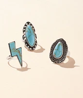 boutique by BKE 3 Pack Western Ring Set