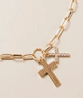 Double Cross Necklace