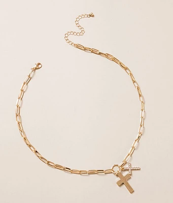 Double Cross Necklace