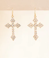 boutique by BKE Glitz Cross Drop Earring