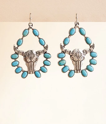 boutique by BKE Turquoise Steer Drop Earring