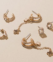 3 Pack Clover Earring Set