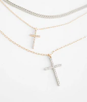 Tiered Double Cross Necklace