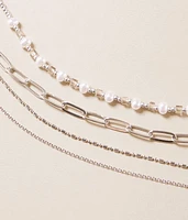 Faux Pearl Tiered Necklace