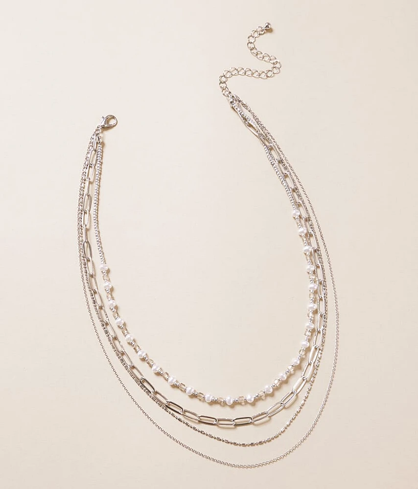 Faux Pearl Tiered Necklace