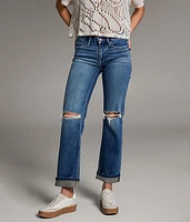 Payton Cropped Straight Stretch Cuffed Jean